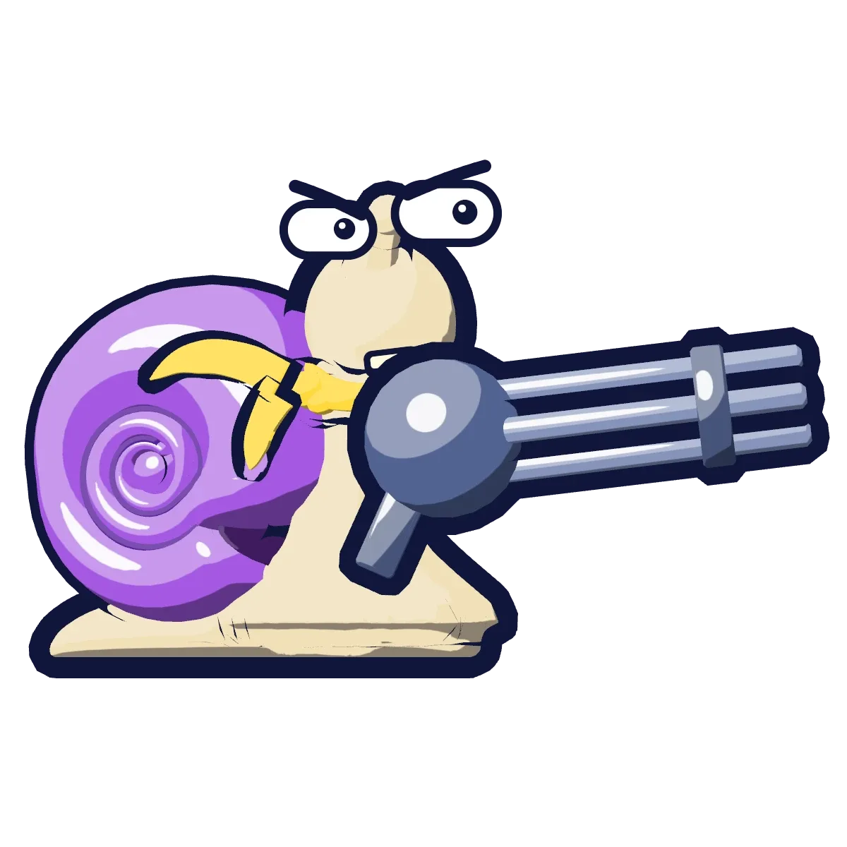 Snail of the Compost Mortem creature roster, shown with its weapon.