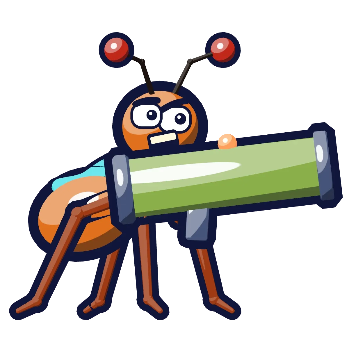 Ant of the Compost Mortem creature roster, shown with its weapon.